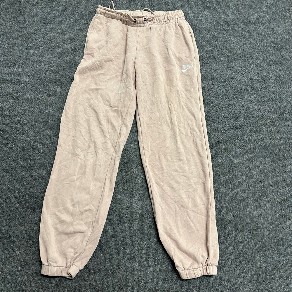 Nike Joggers Womens Size S Pink Mauve Fleece Elastic Waist Cuffed Athletic Pants